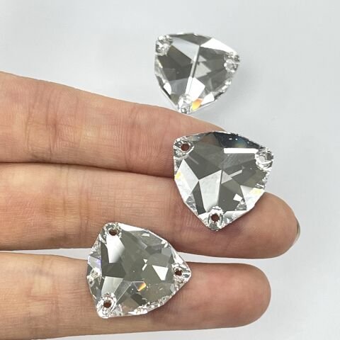 Swarovski 3272 20mm Crystal (001) Foiled - Foyalı Beyaz Dikme Taş - 2 Adetlik Paket