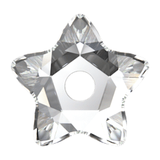 Swarovski 3754 Yıldız 5mm Crystal (001) Foyalı - Ortası Delik Beyaz Kristal Taş