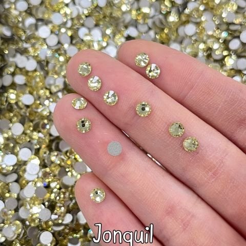Celestial Altı Düz SS16 (4mm)  Yuvarlak Kristal Taş - Sarı ve Turuncu Renk Seçenekleri