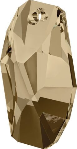Swarovski 6673 Meteor 18mm Crystal Golden Shadow (001GSHA) - Sarkıt Şekilli Tek Delikli Altın Renkli Kolye Ucu