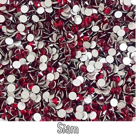 Celestial Altı Düz SS16 (4mm)  Yuvarlak Kristal Taş - Kırmızı Renk Seçenekleri