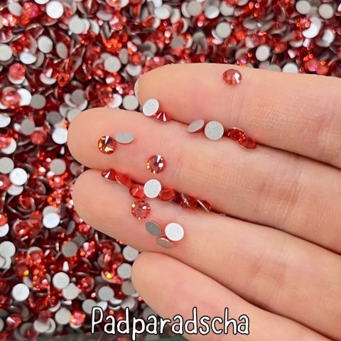 Celestial Altı Düz SS16 (4mm)  Yuvarlak Kristal Taş - Kırmızı Renk Seçenekleri