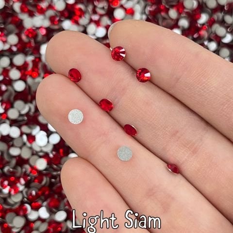 Celestial Altı Düz SS16 (4mm)  Yuvarlak Kristal Taş - Kırmızı Renk Seçenekleri