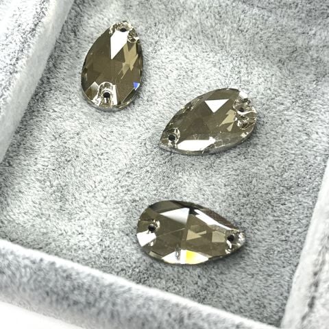 Damla Şekilli 18x10,5mm Dikilebilir Light Colorado Topaz Cam Taş - Açık Kahverengi Dikme Taş