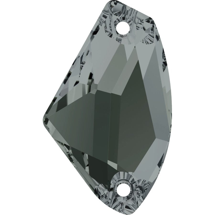 3256 Galactic 14x8,5mm Black Diamond (215) Foiled - Foyalı Galaktik Şekilli Füme Renkli Dikme Taş