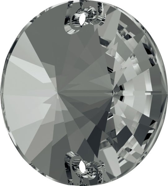 Swarovski 3200 Rivoli 14mm Crystal Silver Night (001SINI) Foyalı - Füme Yuvarlak Dikme Taş