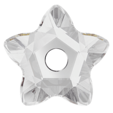Swarovski 3754 Yıldız 7mm Crystal (001) Foyalı - Ortası Delik Beyaz Kristal Taş