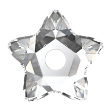 Swarovski 3754 Yıldız 7mm Crystal (001) Foyalı - Ortası Delik Beyaz Kristal Taş