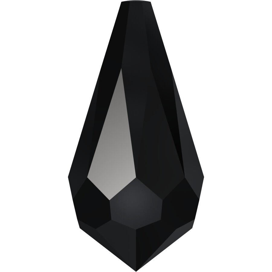 Swarovski 6000 Sivri Damla 11x5,5mm Jet (280) - Siyah Renkli Kolye Ucu