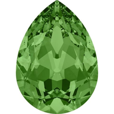 Swarovski 4320 Damla 14x10mm Recreated Peridot (1408)  F - Damla Şekilli Açık Yeşil Renkli Kristal Taş