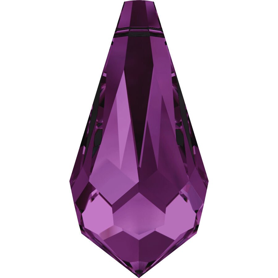 Swarovski 6000 Sivri Damla 11x5,5mm Amethyst (204) - Mor Renkli Kolye Ucu