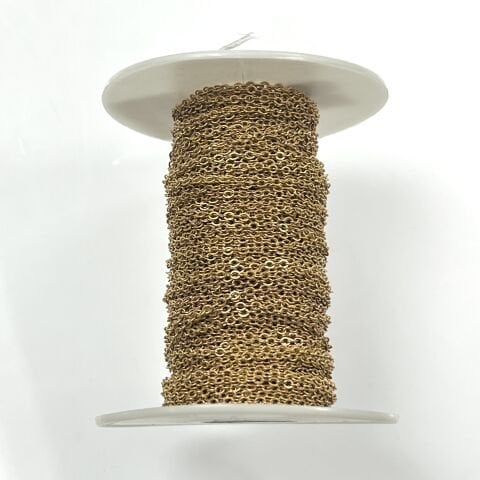 Ham Pirinç İnce Zincir 1,5mm Kaplamasız - Metre Seçenekleri Mevcuttur