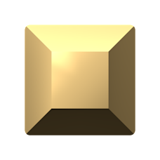 Swarovski 2400 Kare 4mm Crystal Aurum F (001 AUR) - Altın Renkli Altı Düz Mini Kristal Taş