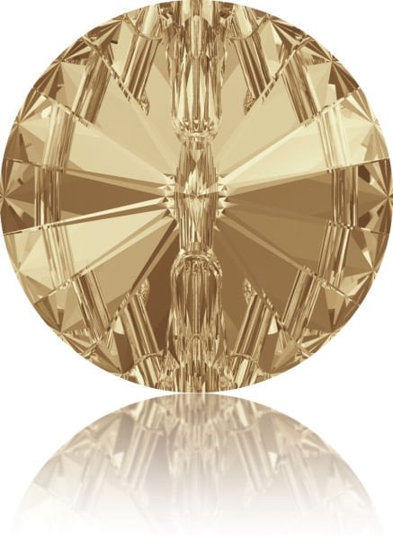 Swarovski 3015 Düğme 14mm Crystal Golden Shadow (001GSHA) - Rivoli Kesim Kristal Düğme