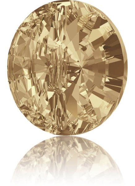 Swarovski 3015 Düğme 14mm Crystal Golden Shadow (001GSHA) - Rivoli Kesim Kristal Düğme