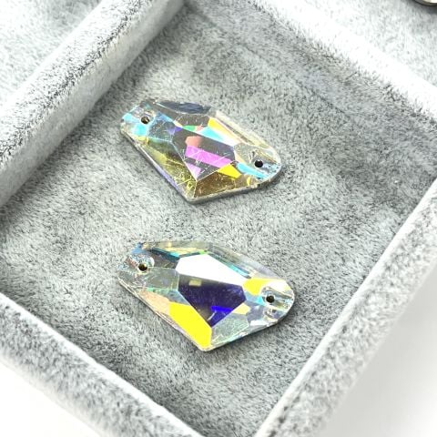 Galactic Şekilli 27x16mm Dikilebilir Crystal AB Cam Taş - Janjan Dikme Taş