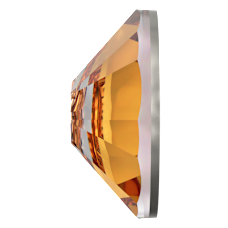 2058 SS5 Dark Orange (1202) F - Yuvarlak Koyu Turuncu Renkli Altı Düz Camtaş