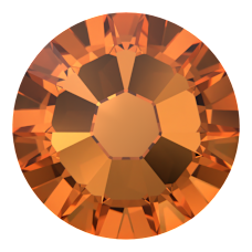 2058 SS5 Dark Orange (1202) F - Yuvarlak Koyu Turuncu Renkli Altı Düz Camtaş