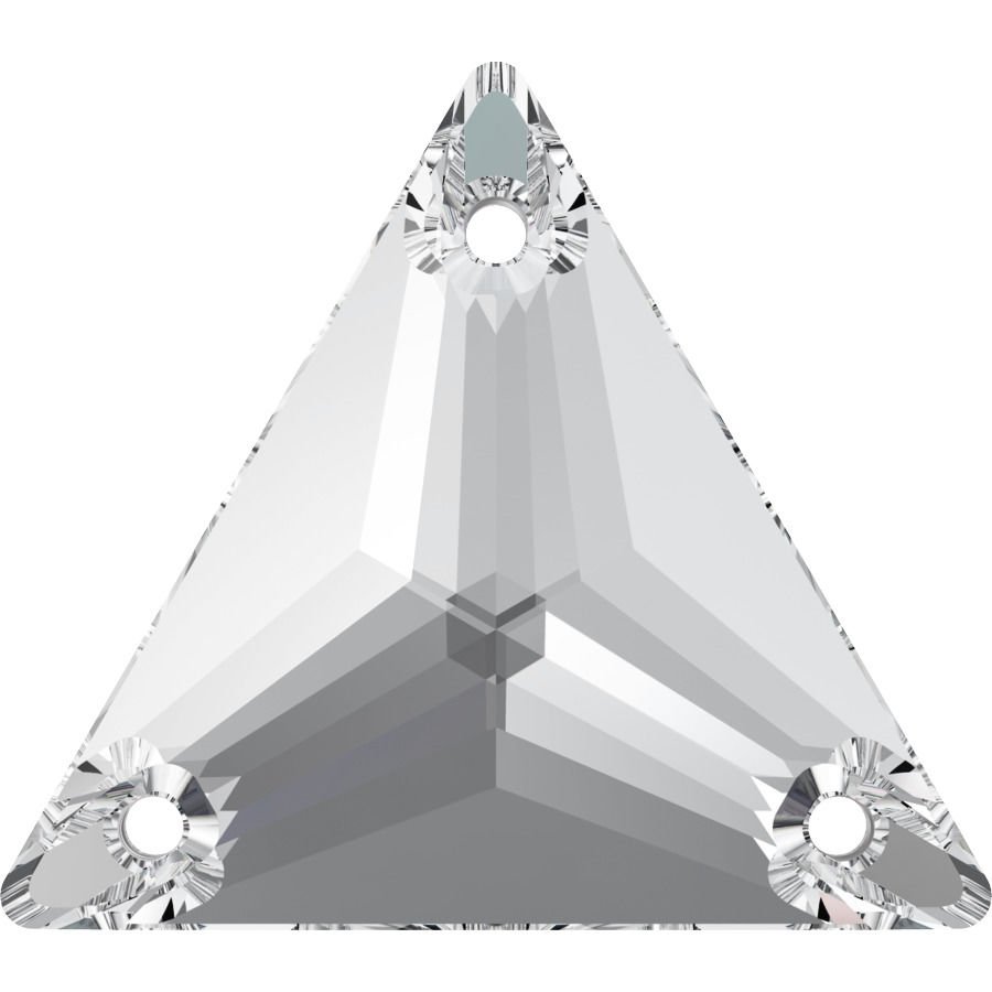 3270 22mm Crystal (001) F - Üçgen Şekilli Beyaz Renkte Dikme Taş