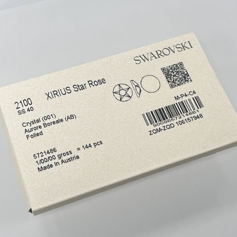 2100 SS40 Crystal AB (001AB) Foiled - Janjan Yıldız Kesimli Altı Düz Kristal Taş