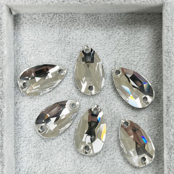 Stellux Damla 18x10,5mm Crystal - Damla Şekilli Beyaz Dikme Taş