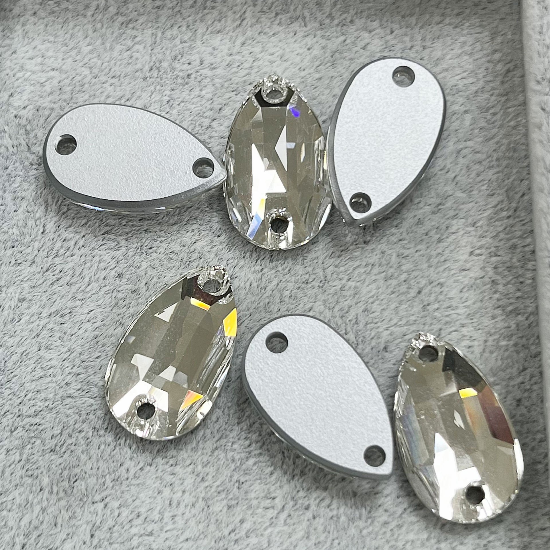 Stellux A330 18x10,5mm Crystal Foyalı - Damla Şekilli Beyaz Dikme Taş