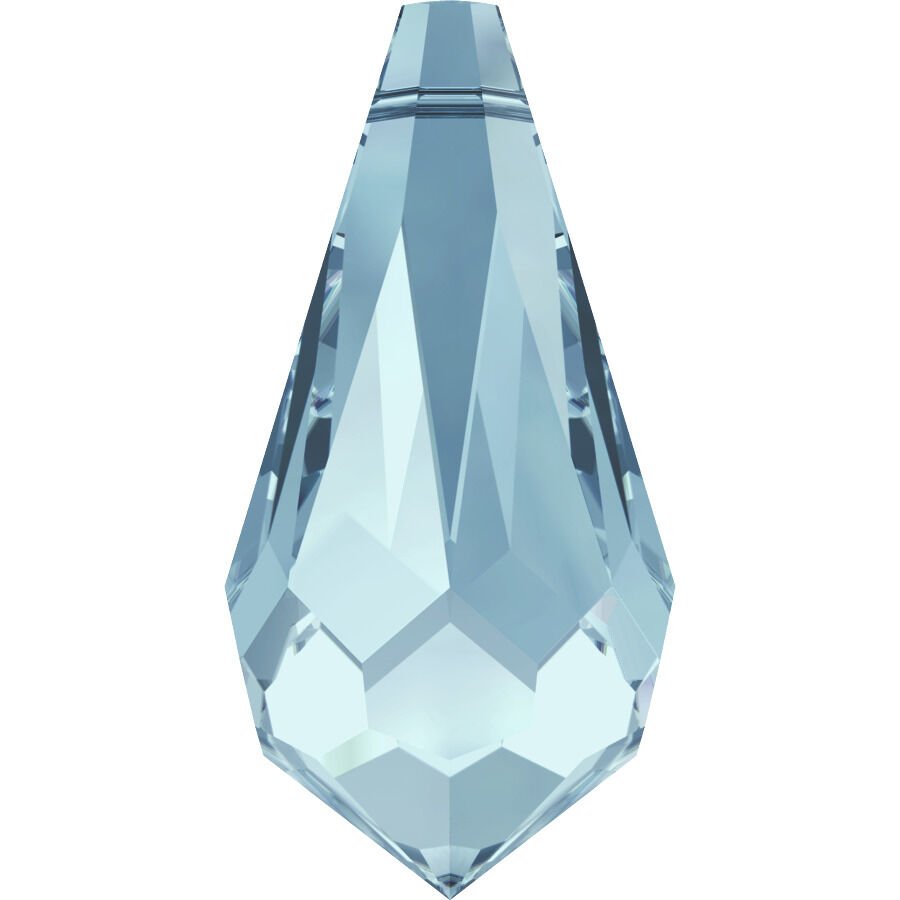 Swarovski 6000 Sivri Damla 11x5,5mm Aquamarine (202) -  Açık Mavi Renkli Kolye Ucu