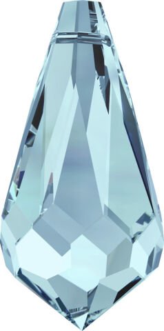 Swarovski 6000 Sivri Damla 11x5,5mm Aquamarine (202) -  Açık Mavi Renkli Kolye Ucu