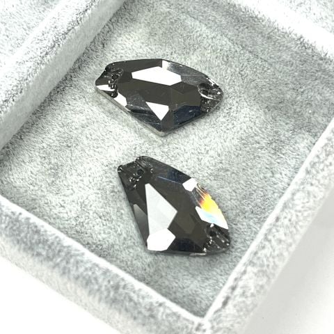 Galactic Şekilli 27x16mm Dikilebilir Crystal Silver Night Cam Taş - Füme Dikme Taş