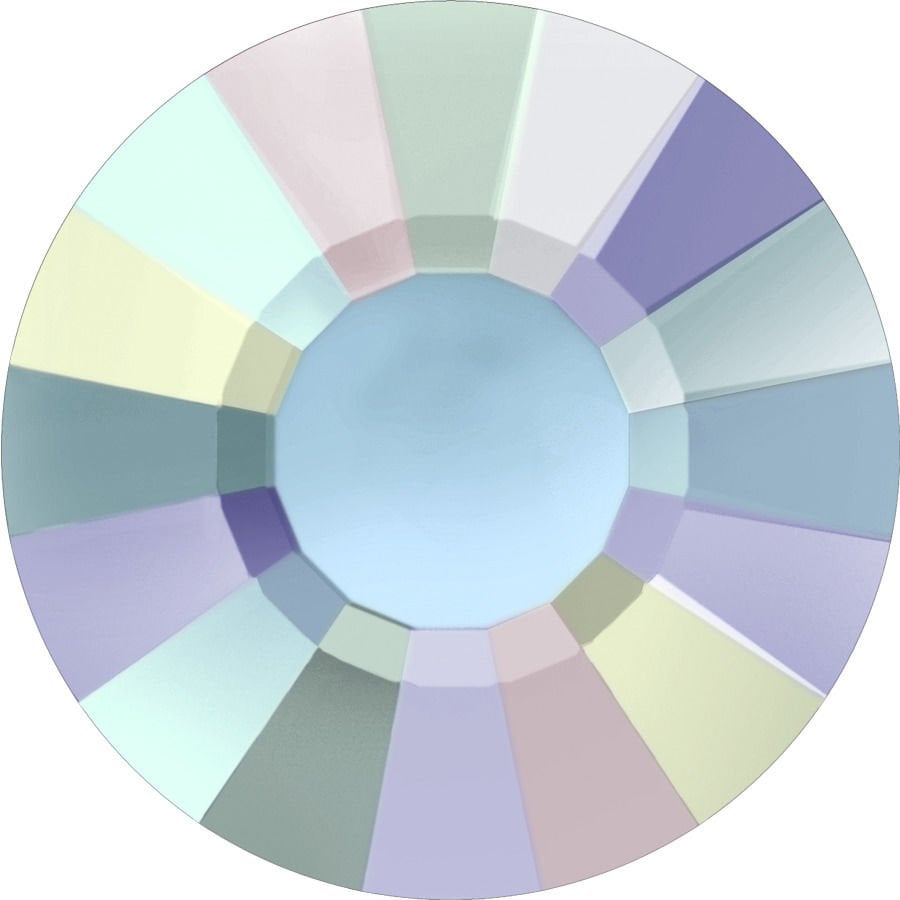 2034 SS10 Crystal AB (001AB) Foiled - Foyalı Rivoli Kesim Altı Düz Kristal Taş