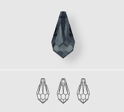 Swarovski 6000 Sivri Damla 15x7,5mm Crystal Blue Shade (001BLSH) - Mavi Renkli Kolye Ucu