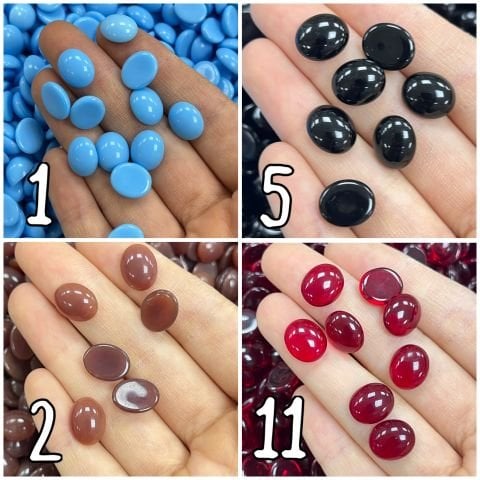 Kapşon Taş 10x12mm Oval - 50 veya 100 Adet - Renk Seçenekleri Mevcuttur