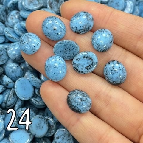 Kapşon Taş 10x12mm Oval - 50 veya 100 Adet - Renk Seçenekleri Mevcuttur