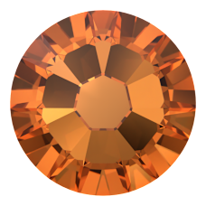 2058 SS7 Dark Orange (1202) F - Yuvarlak Koyu Turuncu Renkli Altı Düz Camtaş