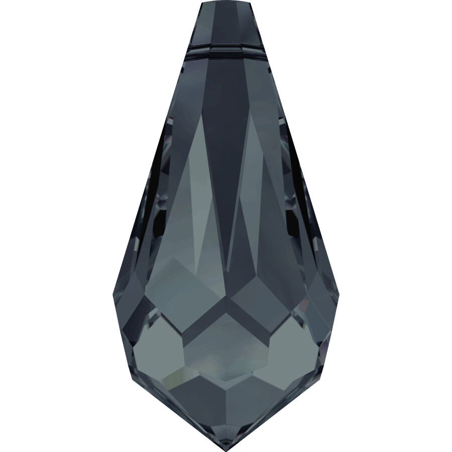 Swarovski 6000 Sivri Damla 13x6,5mm Graphite (253) -  Koyu Füme Renkli Kolye Ucu
