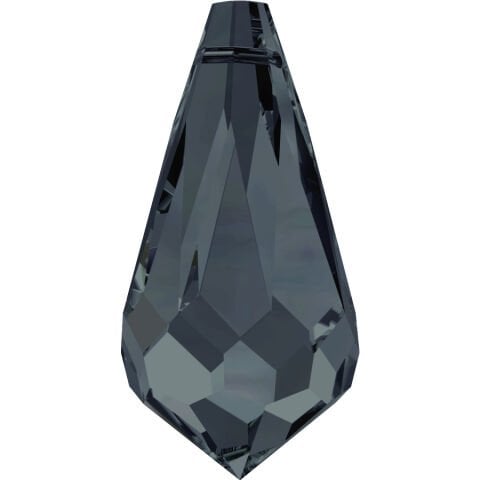 Swarovski 6000 Sivri Damla 13x6,5mm Graphite (253) -  Koyu Füme Renkli Kolye Ucu
