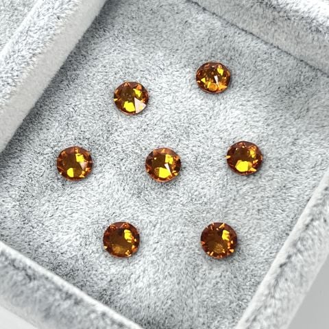 Swarovski 2088 SS16 Dark Orange (1202) F - Yuvarlak Koyu Turuncu Renkli Altı Düz Camtaş