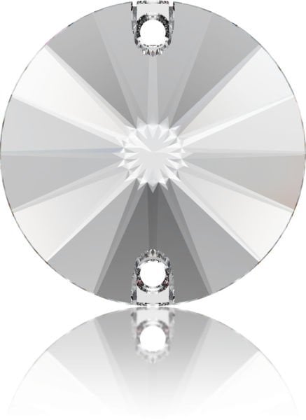 3200 10mm Crystal (001) Foiled Round Two Hole Sewing Stone - Packages of 12-36-72 Pieces